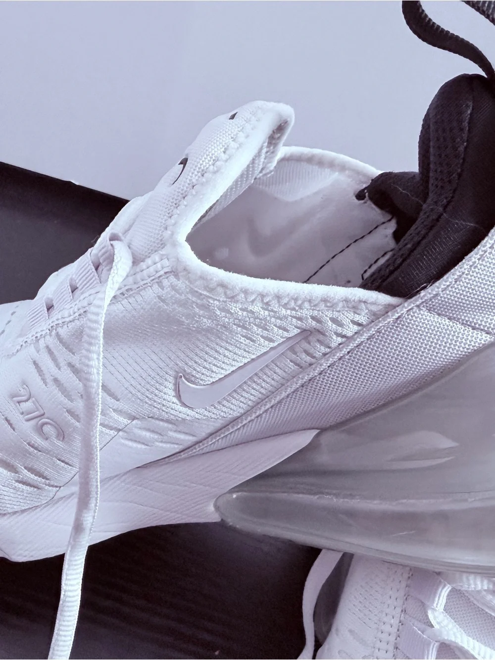 Nike Kids White and Black Air270 Sneakers